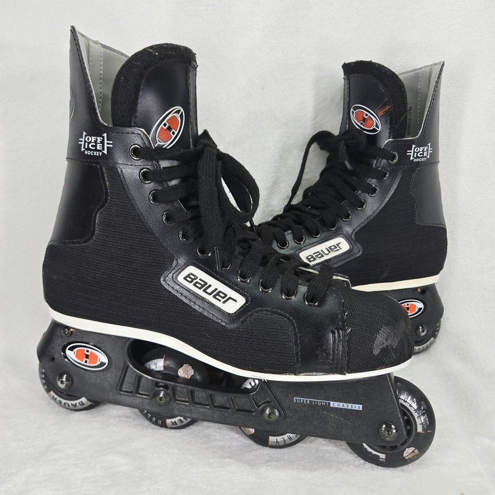 Vintage Bauer Off Ice Hockey Inline Skates Junior 10 Black Canada NHL Superlight